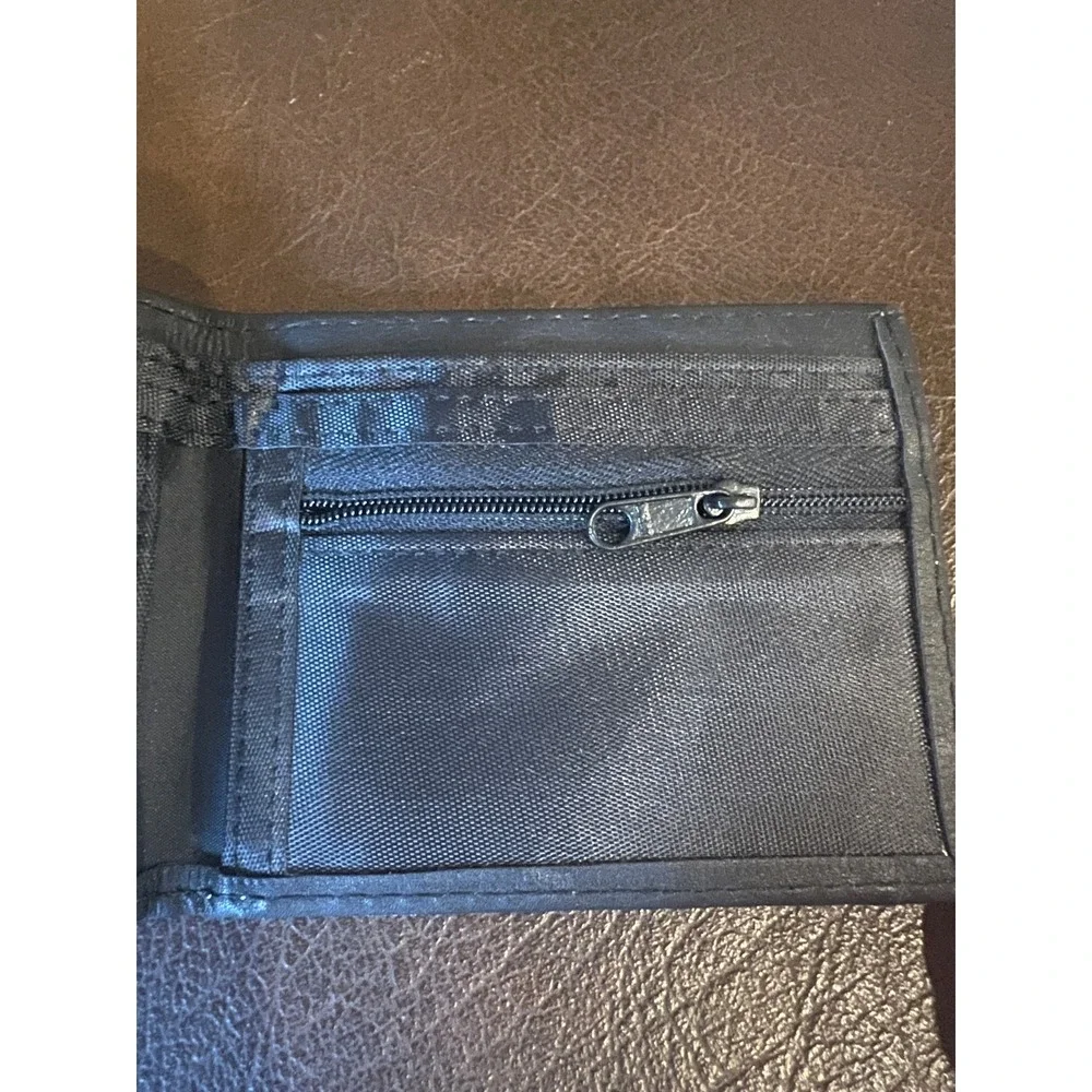 Vintage Leather Horse Horseshoe Embroidered Black‎ Bifold Wallet Western Cowboy